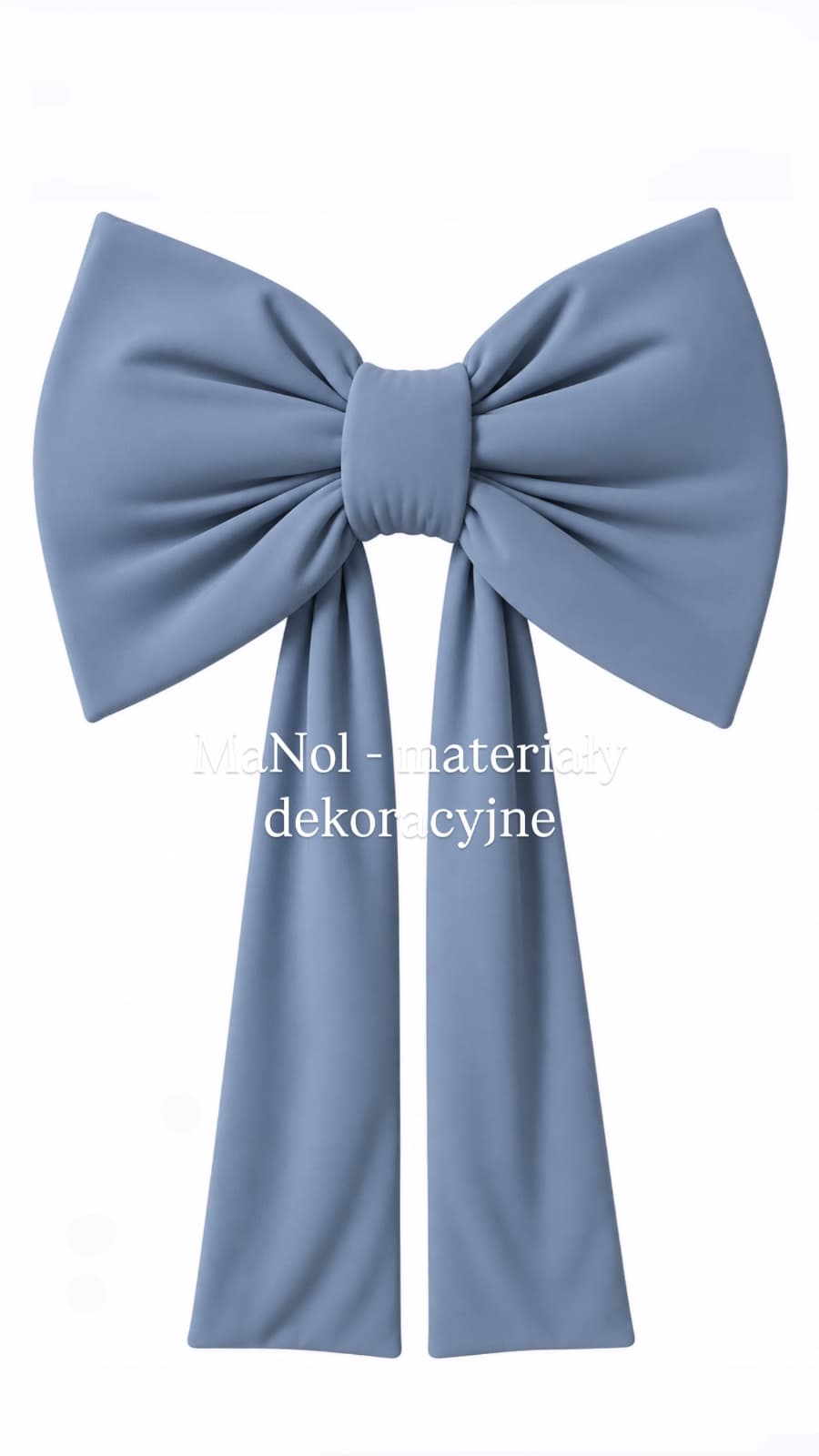 Kokarda barbie - dusty blue 55x35, zwis 70 cm na stronę — kokarda na wesele, Barbie, Dusty blue — miniatura MaNol