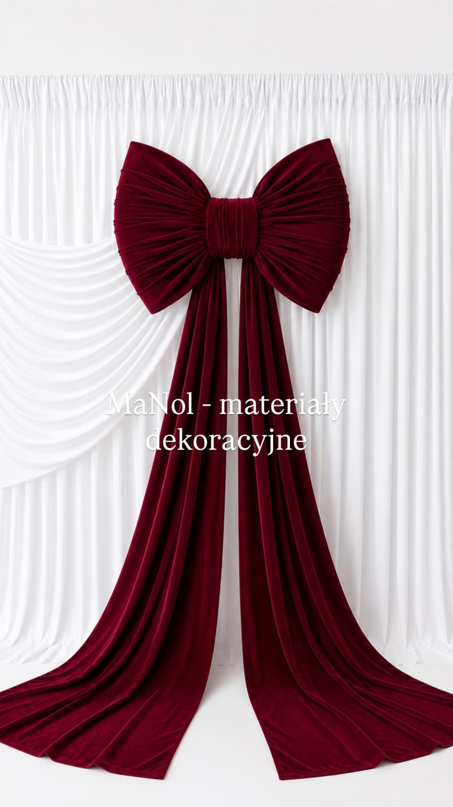 Kokarda welur - bordowa 65x45 — kokarda na wesele, Welur, Bordowy — miniatura MaNol