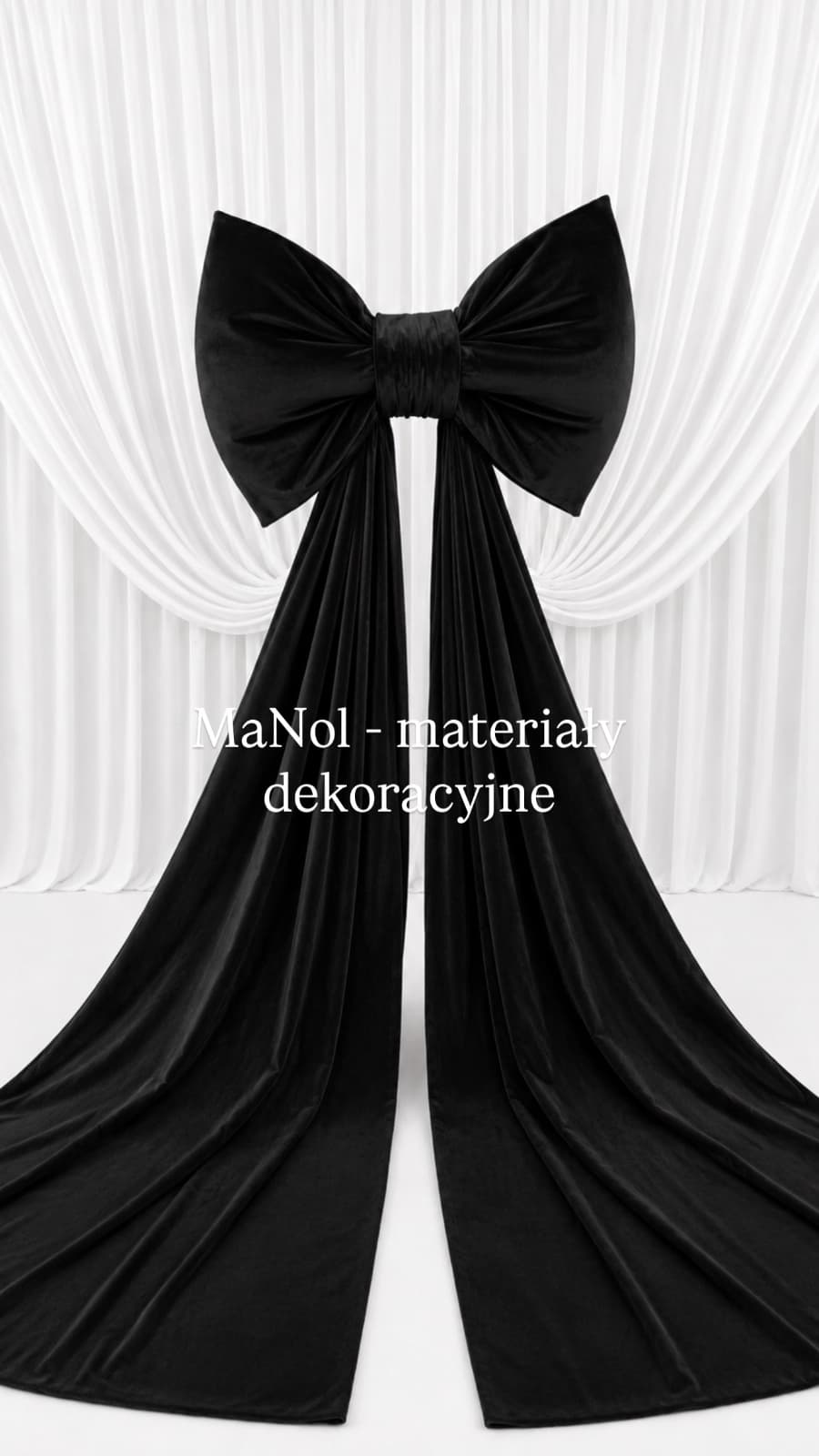 Kokarda Velvet - czarny 65x45 — kokarda na wesele, Velvet, Czarny — miniatura MaNol