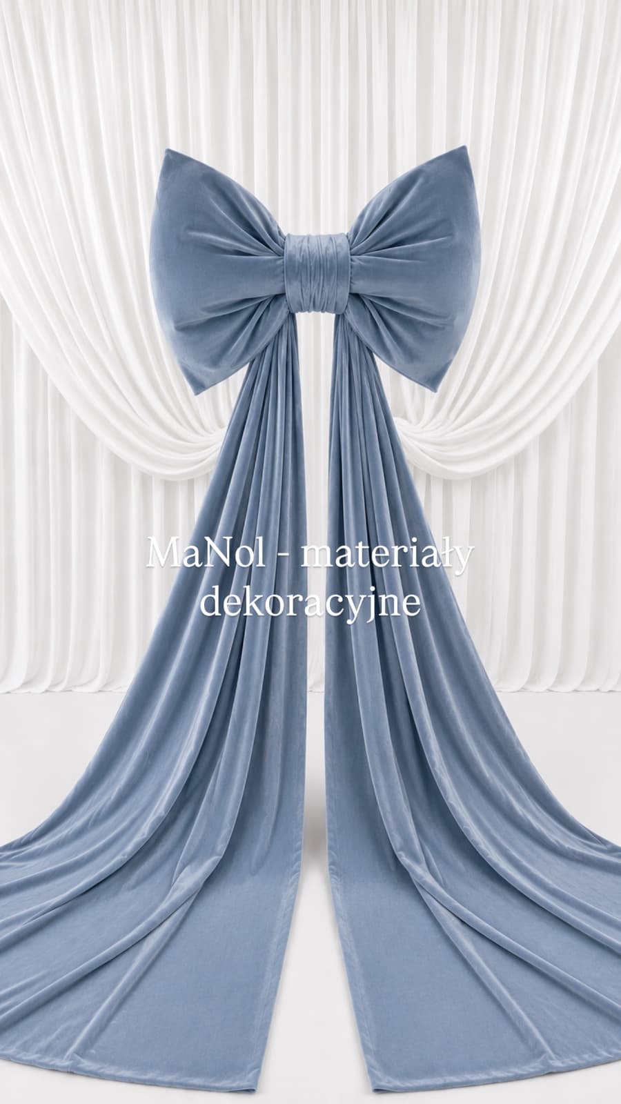 Kokarda velvet - dusty blue 65x45 — kokarda na wesele, Velvet, Dusty blue — miniatura MaNol