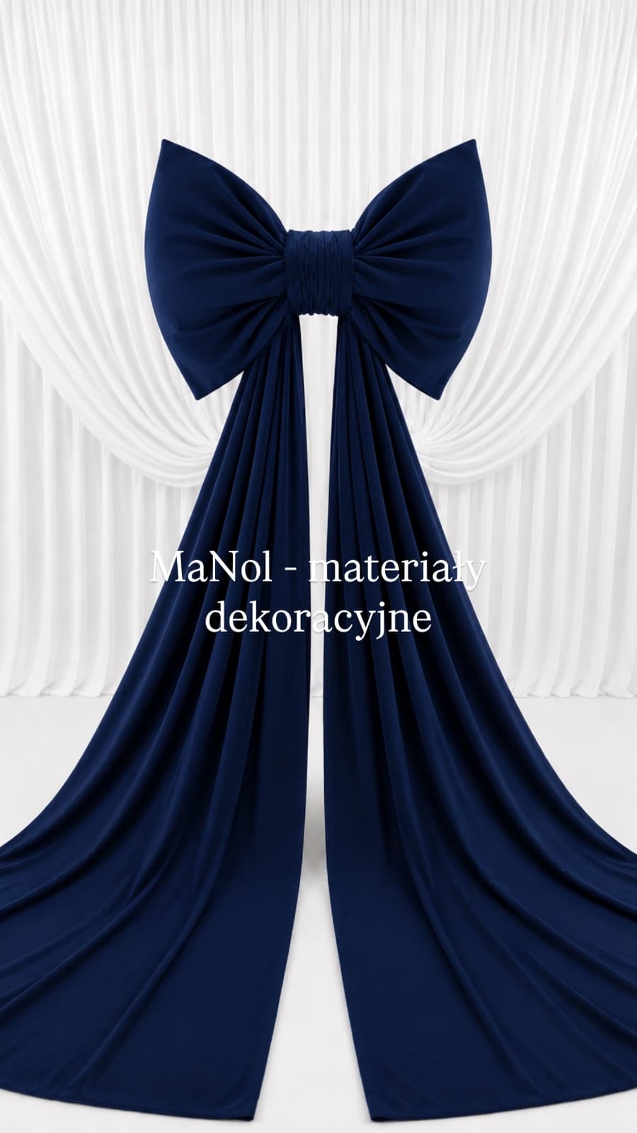 Kokarda velvet - granatowy 65x45 — kokarda na wesele, Velvet, Granatowy — miniatura MaNol