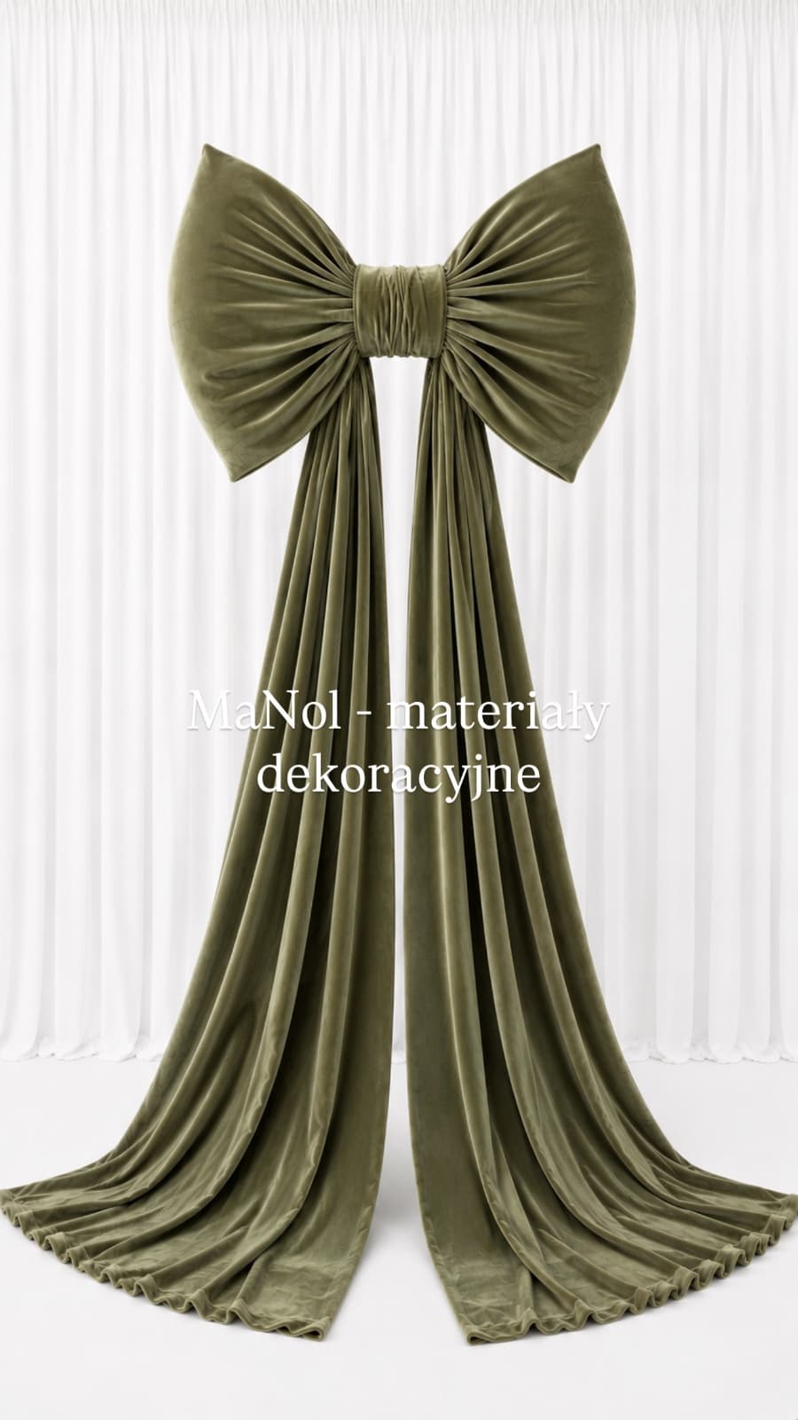Kokarda velvet - jasna oliwka 65x45 — kokarda na wesele, Velvet, Jasna Oliwka — miniatura MaNol