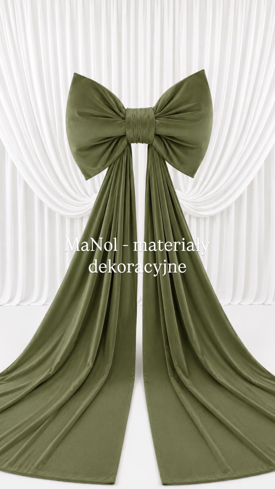Kokarda velvet - oliwkowy 65x45 — kokarda na wesele, Velvet, Oliwkowy — miniatura MaNol
