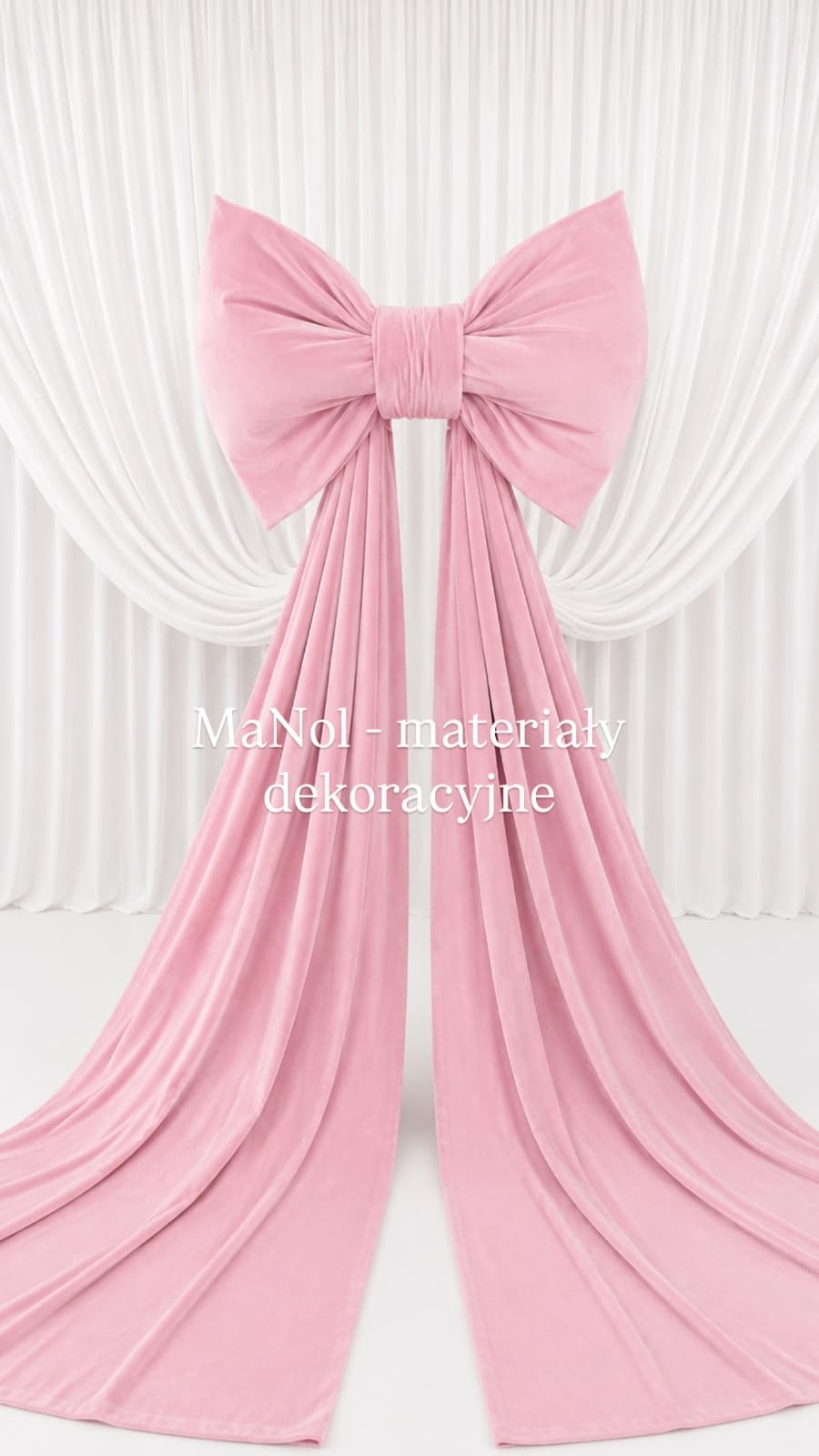 Kokarda Velvet - pudrowy róż 65x45 — kokarda na wesele, Velvet, Pudrowy róż — miniatura MaNol