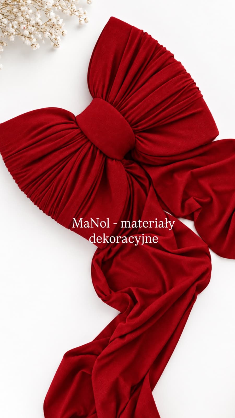 Kokarda welur - Czerwona 65x45 — kokarda na wesele, welur, Czerwony — miniatura MaNol