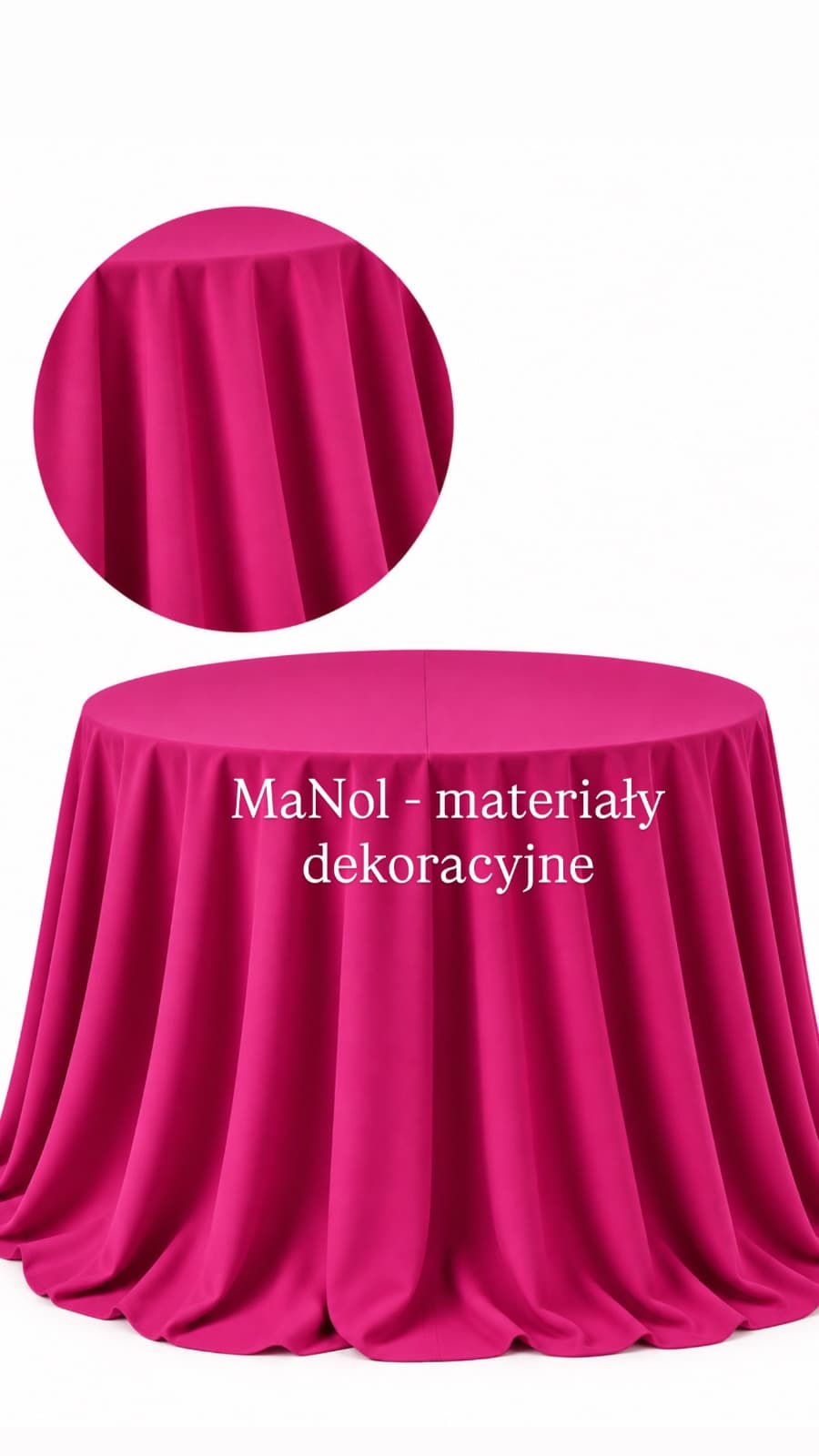 Obrus okrągły 330 cm panama - fuksja — obrus na wesele, Panama, Fuksja — miniatura MaNol