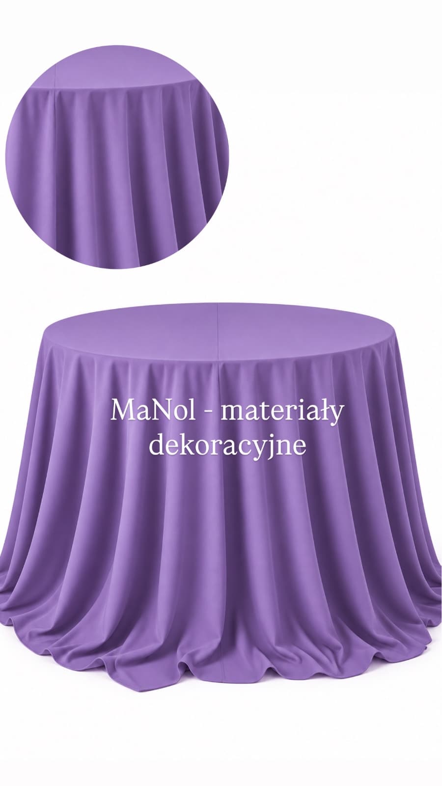 Obrus okrągły 330 cm panama - wrzos — obrus na wesele, Panama, wrzos — miniatura MaNol