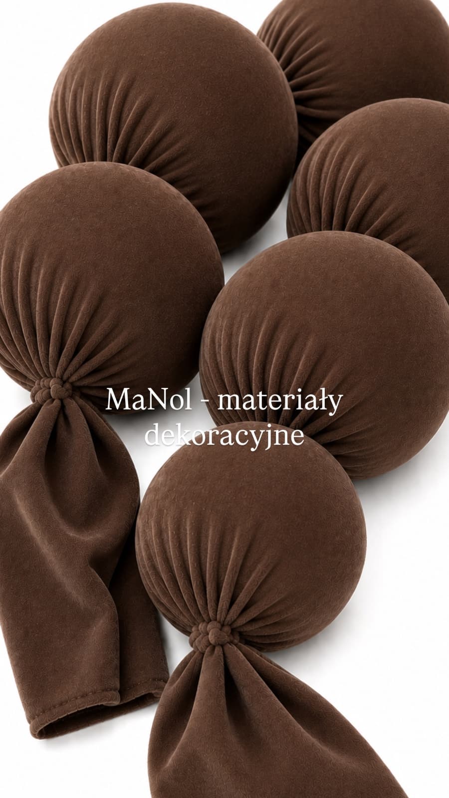 Korale dekoracyjne welur - czekolada 3MB (10cm) — korale na wesele, Welur, Czekolada — miniatura MaNol