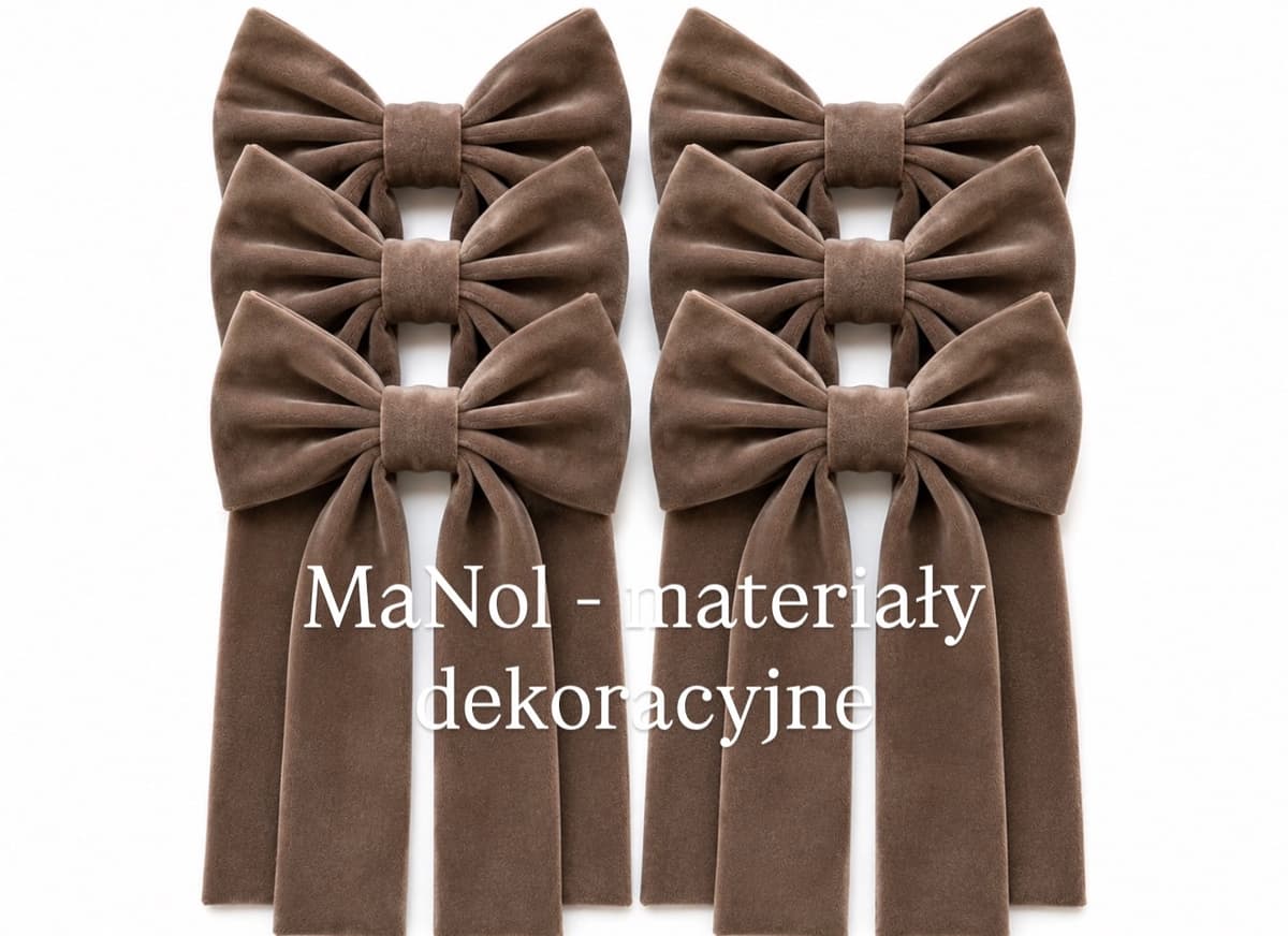 Kokarda mini welur soft - czekolada — kokarda na wesele, Welur soft, czekoladowy — miniatura MaNol