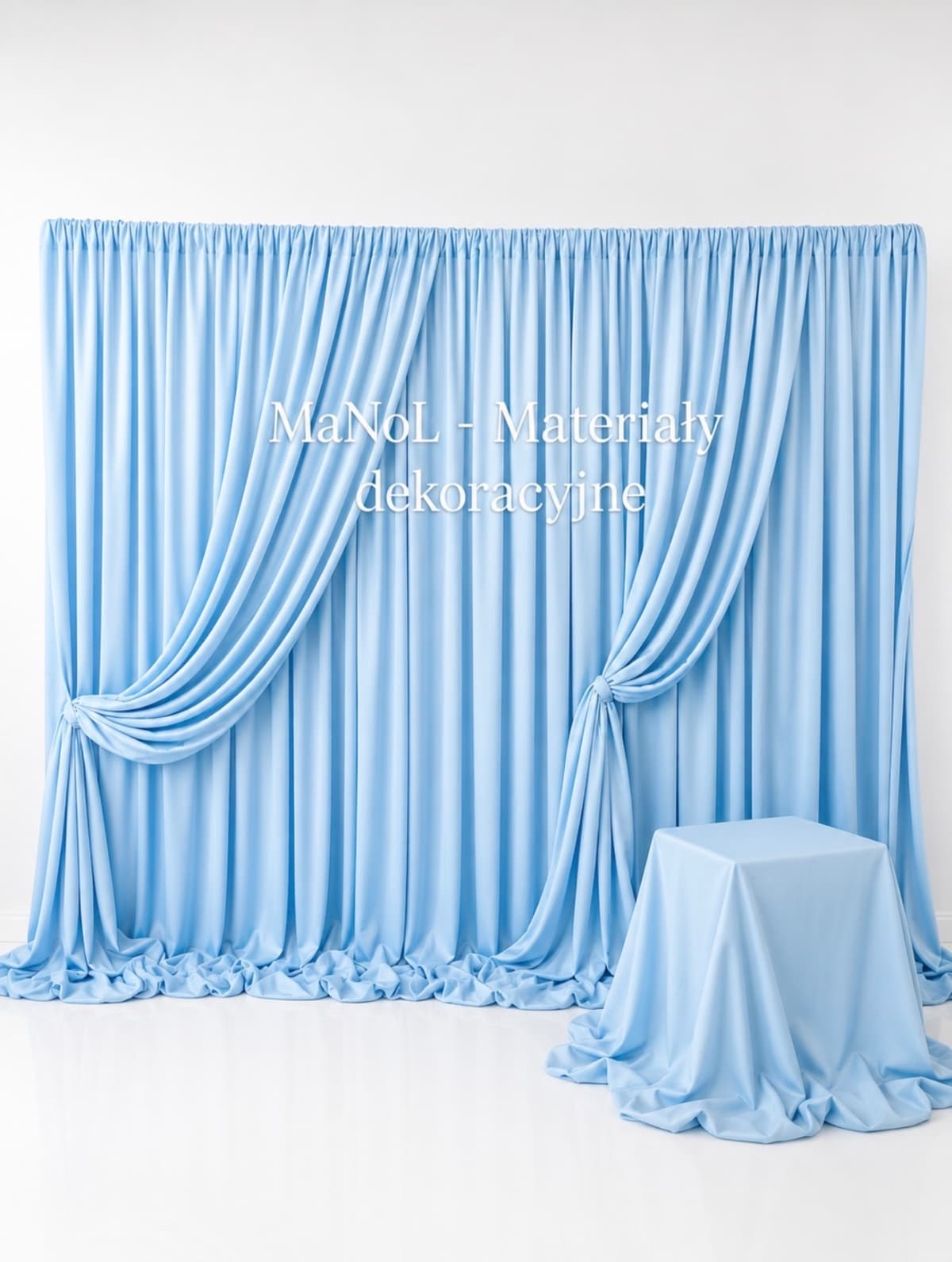 Kurtyna Panama - baby blue 3x3 — kurtyna na wesele, panama, baby blue — miniatura MaNol