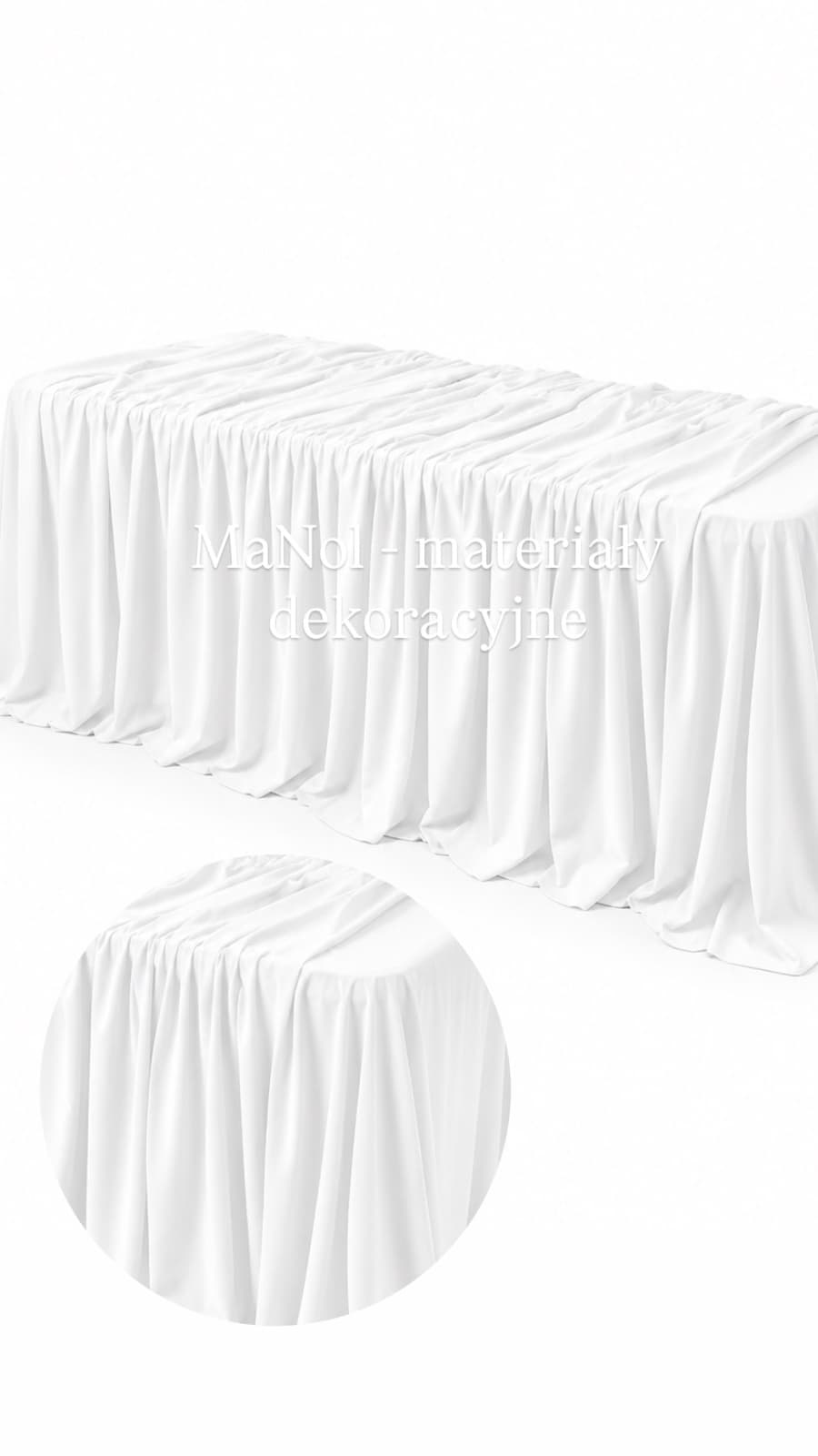 Obrus drap 240x300 - biały bez prasowania — obrus na wesele, Ity, biały — miniatura MaNol