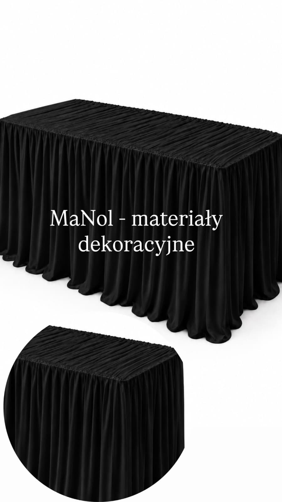 Obrus drap 240x300 - czarny bez prasowania — obrus na wesele, Ity, czarny — miniatura MaNol