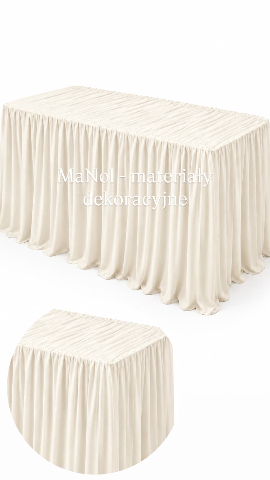 Obrus drap 240x300 - ecru bez prasowania — obrus na wesele, Ity, ecru — miniatura MaNol