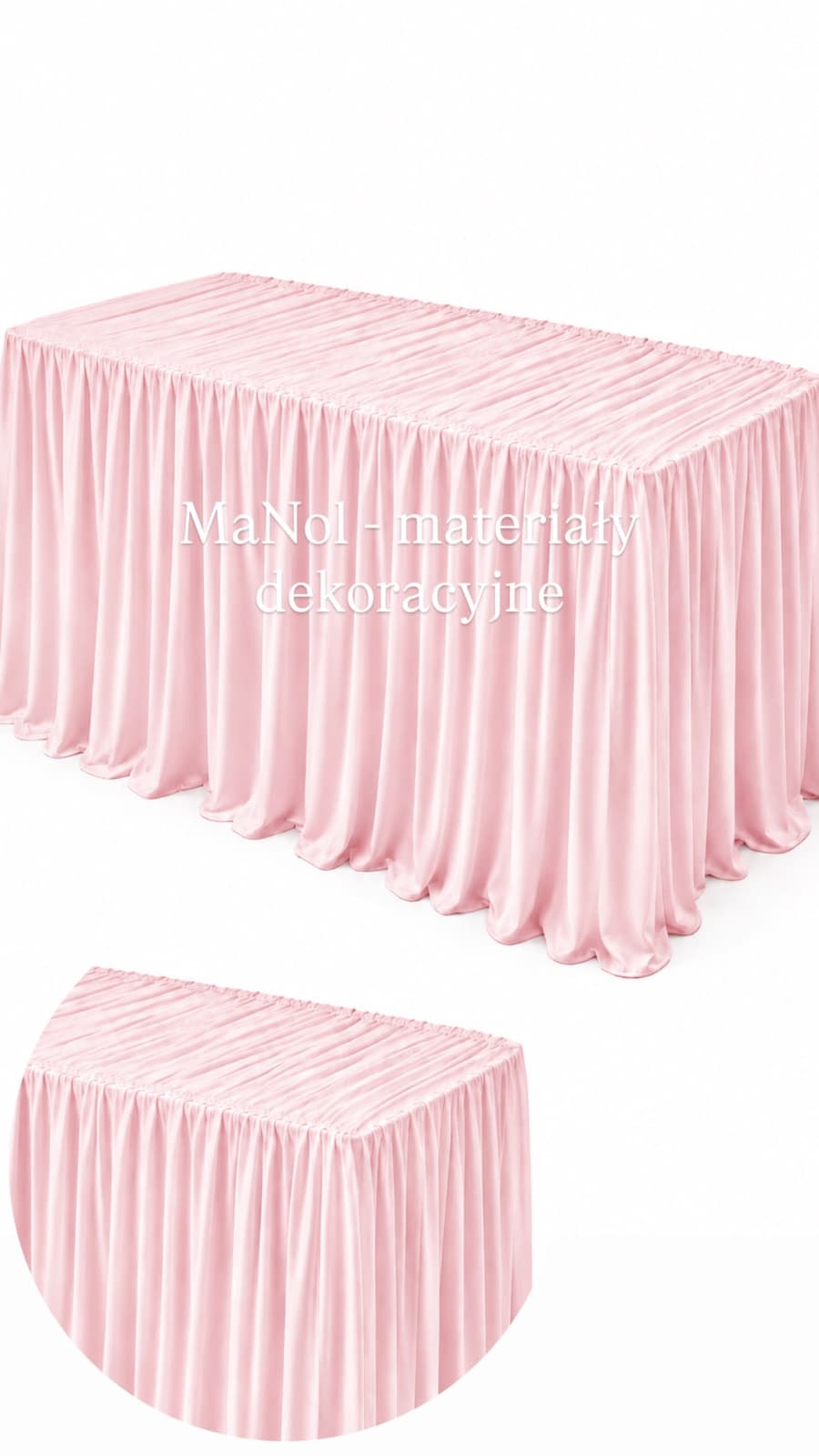 Obrus drap 240x300 - cukierkowy róż — obrus na wesele, Ity, cukierkowy róż — miniatura MaNol