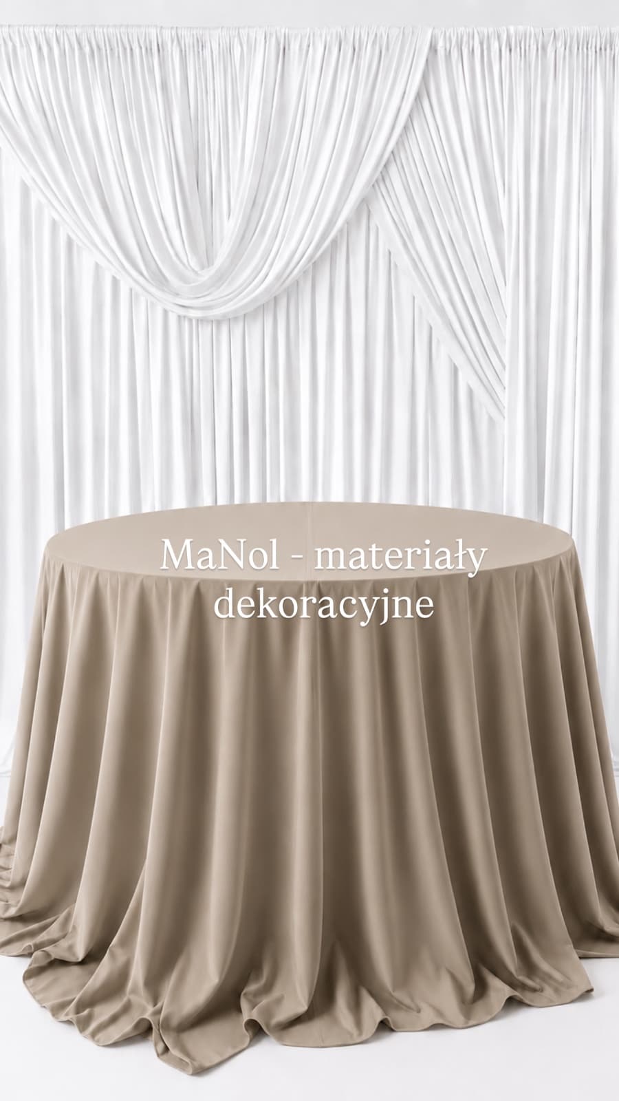 Obrus okrągły Panama 330 cm - piaskowy beż — obrus na wesele, Panama, piaskowy beż — miniatura MaNol