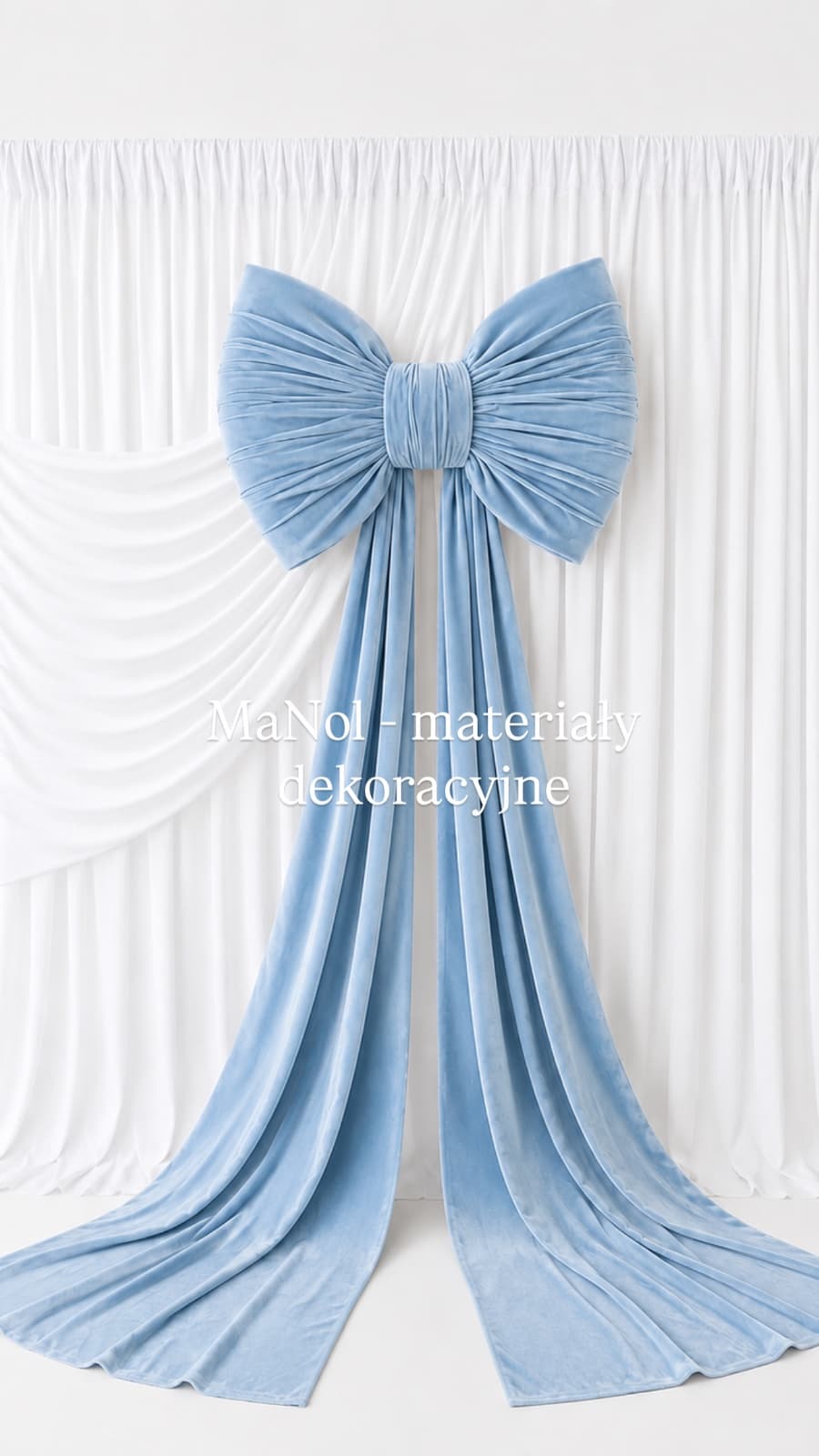 Kokarda welur - dusty blue 65x45 — kokarda na wesele, welur, dusty blue — miniatura MaNol