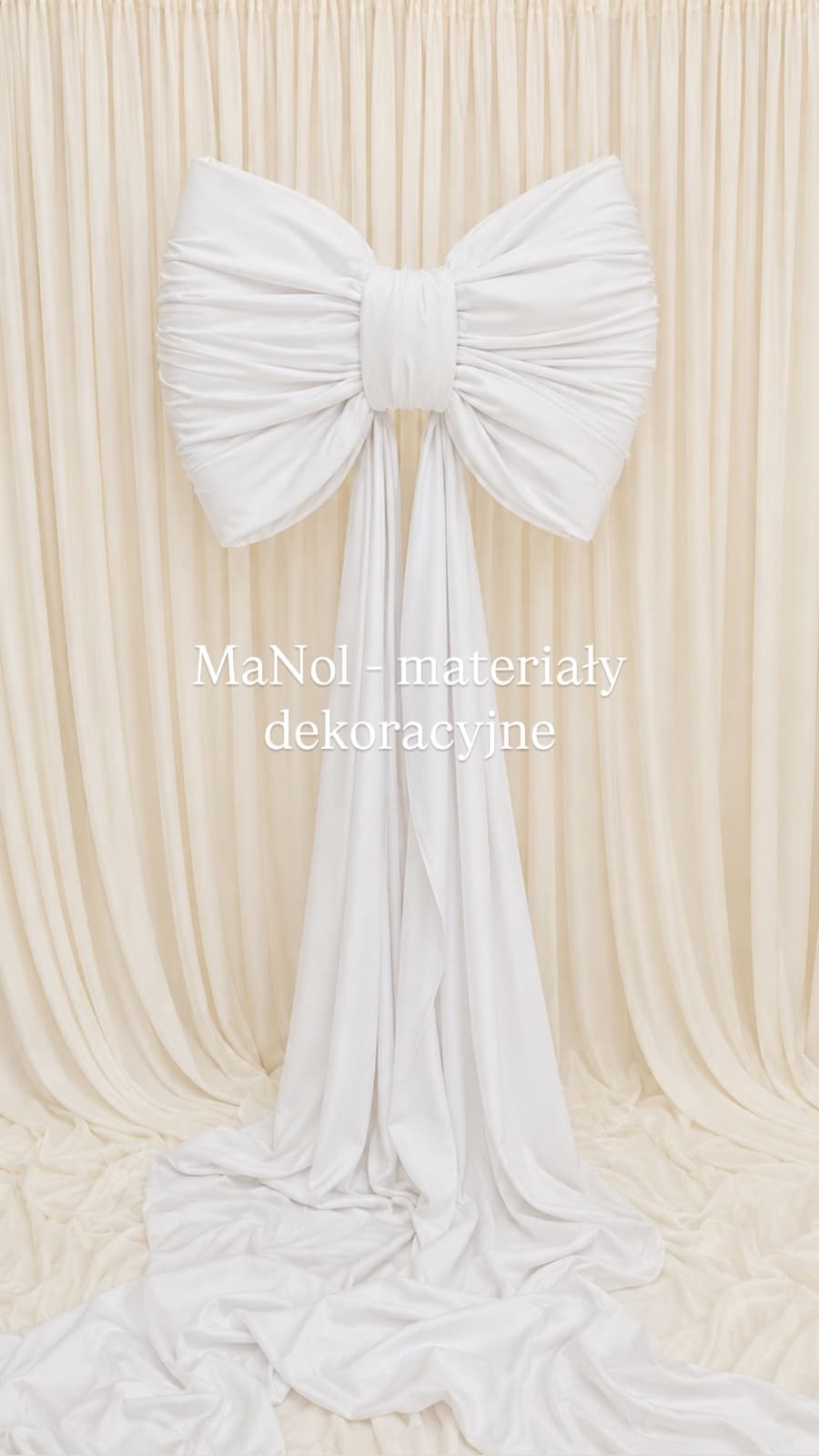 Kokarda welur - biała 80x40 — kokarda na wesele, welur, biały — miniatura MaNol