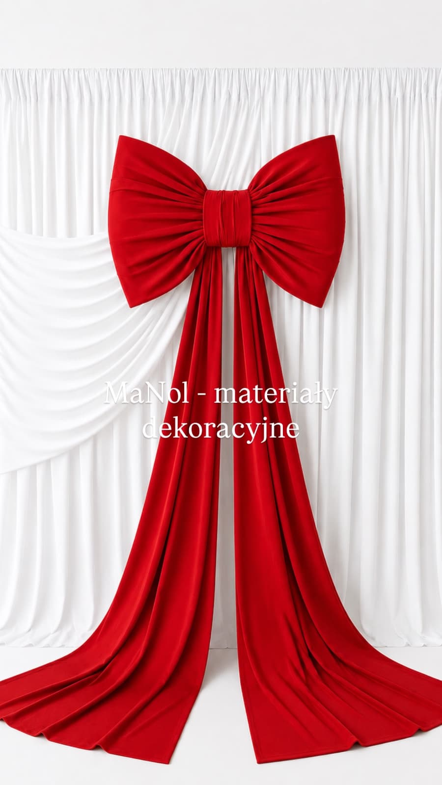 Kokarda bez prasowania - czerwona 65x45 — kokarda na wesele, ity, czerwony — miniatura MaNol
