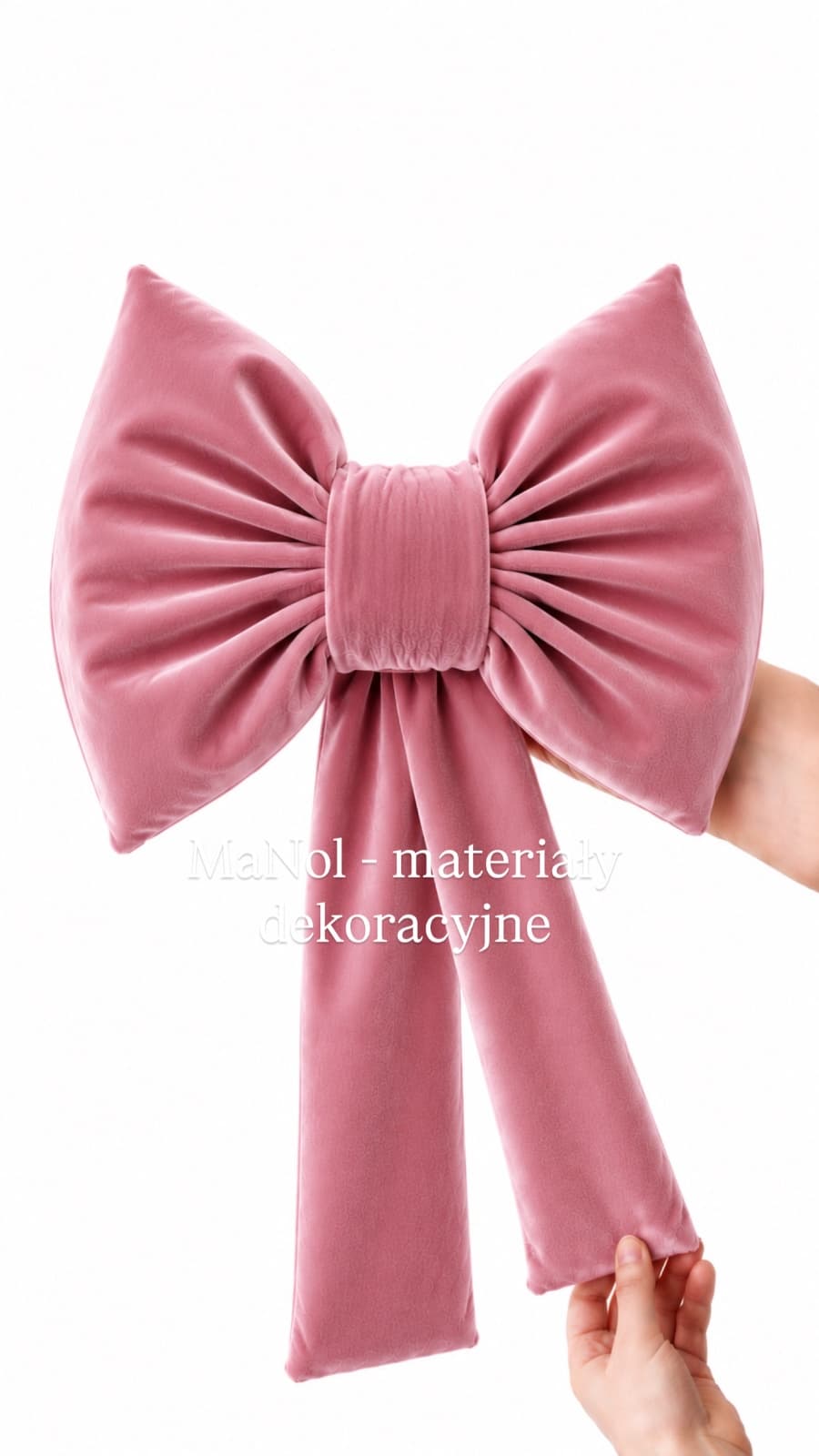 Kokarda welur - indyjski róż 55x35 — kokarda na wesele, welur, indyjski — miniatura MaNol