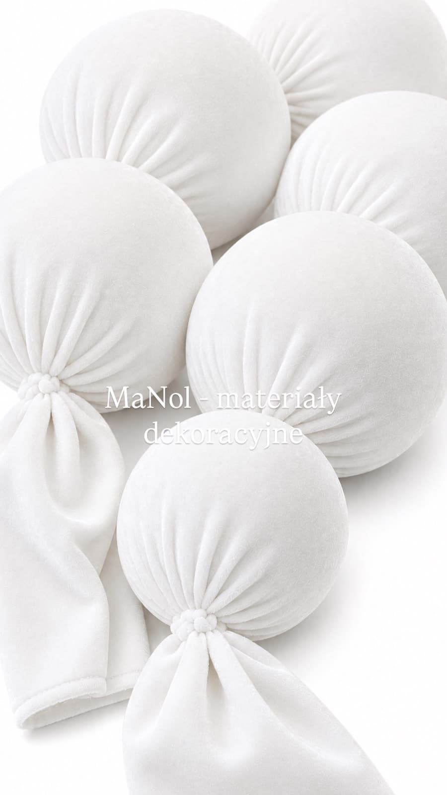 Korale dekoracyjne welur - biały 3MB (10cm) — korale na wesele, Welur, biały — miniatura MaNol