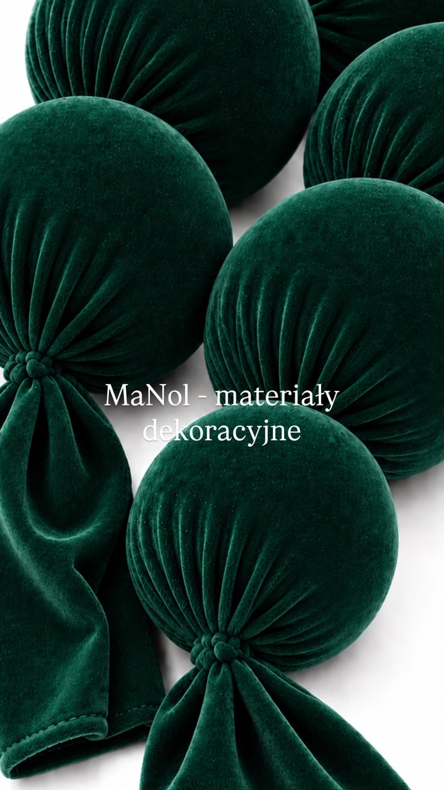 Korale dekoracyjne welur - butelkowa zieleń 3MB (10cm) — korale na wesele, Welur, butelkowa zieleń — miniatura MaNol