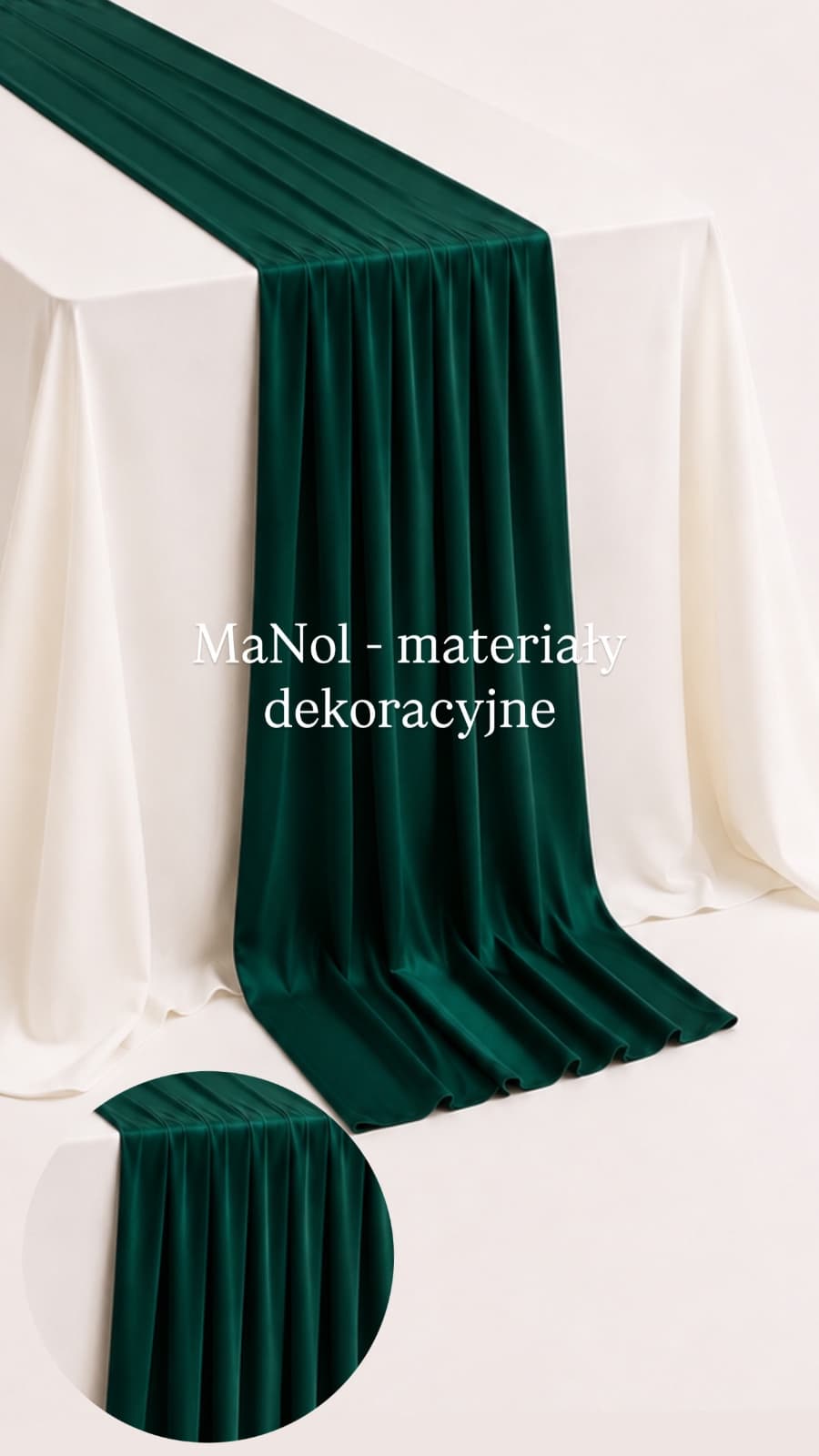 Bieżnik bez prasowania - butelkowa zieleń 30x300 — bieżnik na wesele, Ity, Butelkowa zieleń — miniatura MaNol