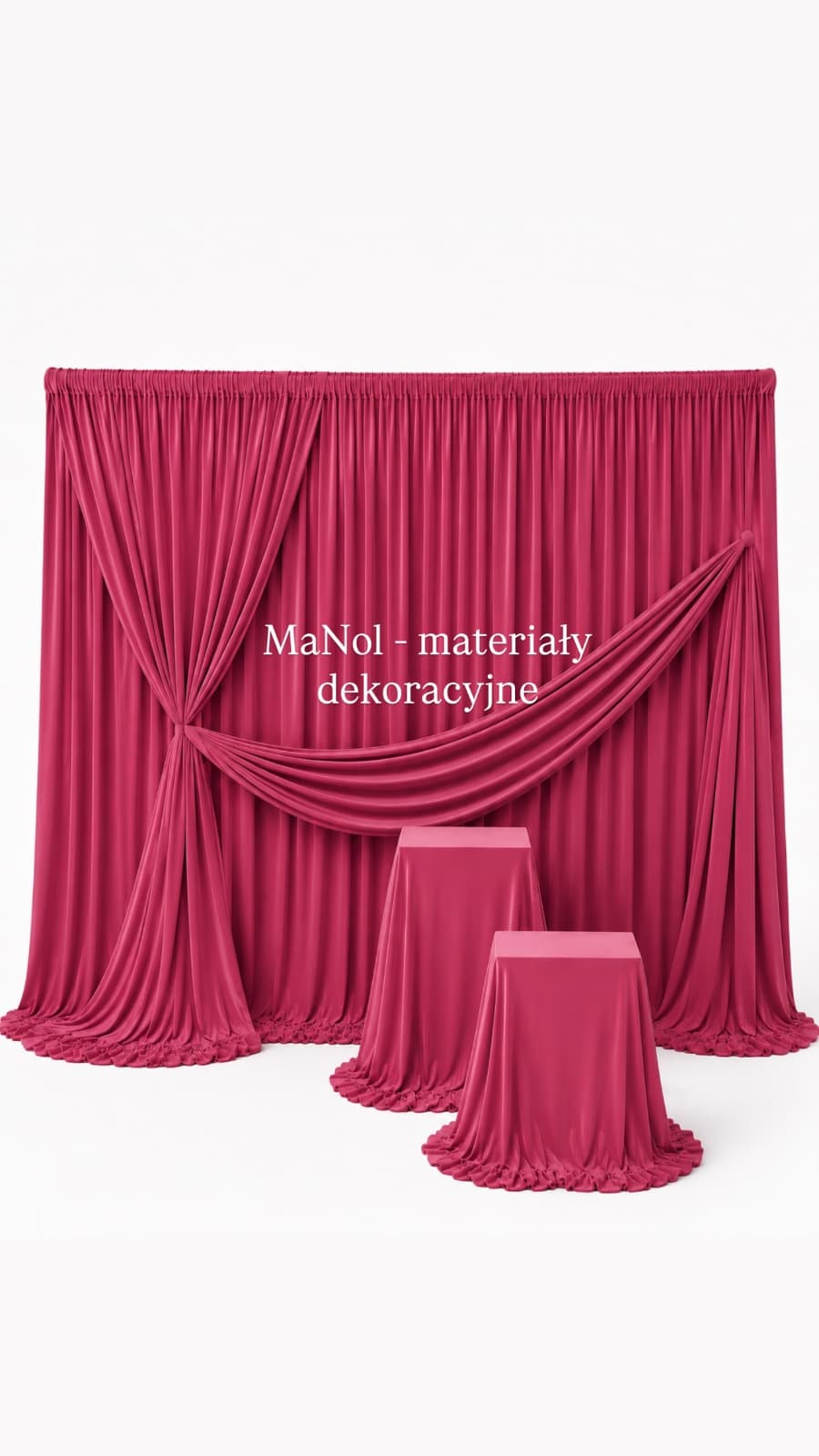 Kurtyna bez prasowania - malina 2x2 — kurtyna na wesele, Ity, Malina — miniatura MaNol