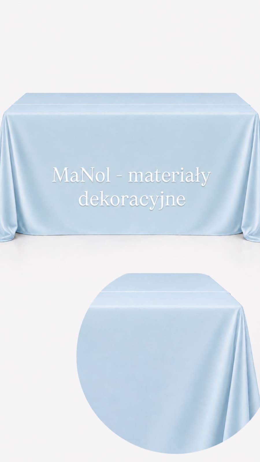 Obrus prezydium 300x600 - błękit — obrus na wesele, Panama, błękitny — miniatura MaNol