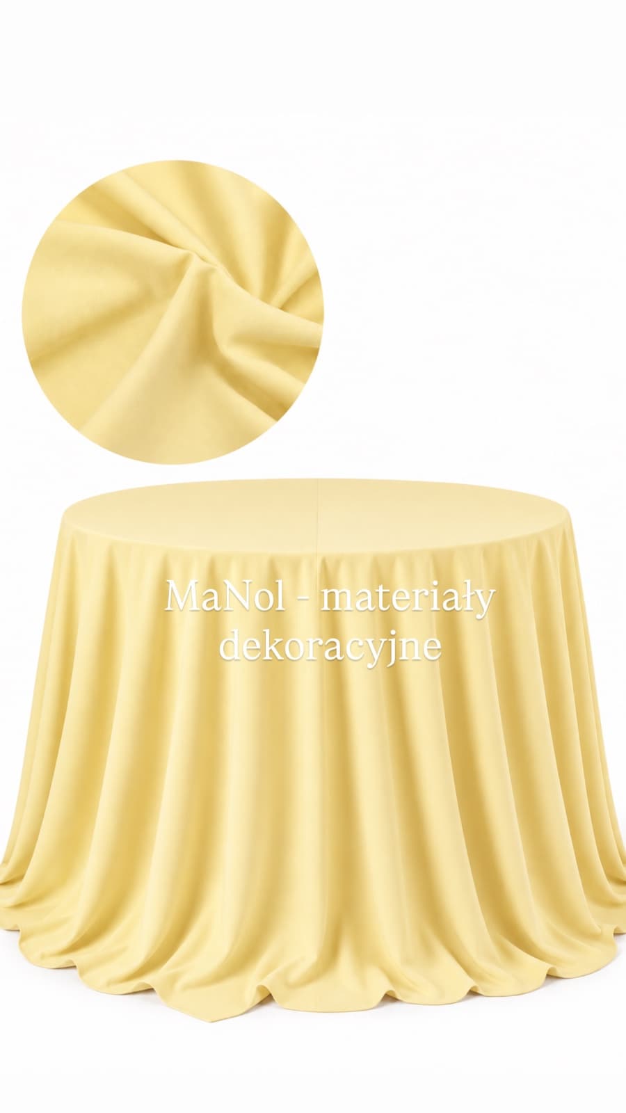 Obrus okrągły 330 cm panama - masełko — obrus na wesele, Panama, masełko — miniatura MaNol