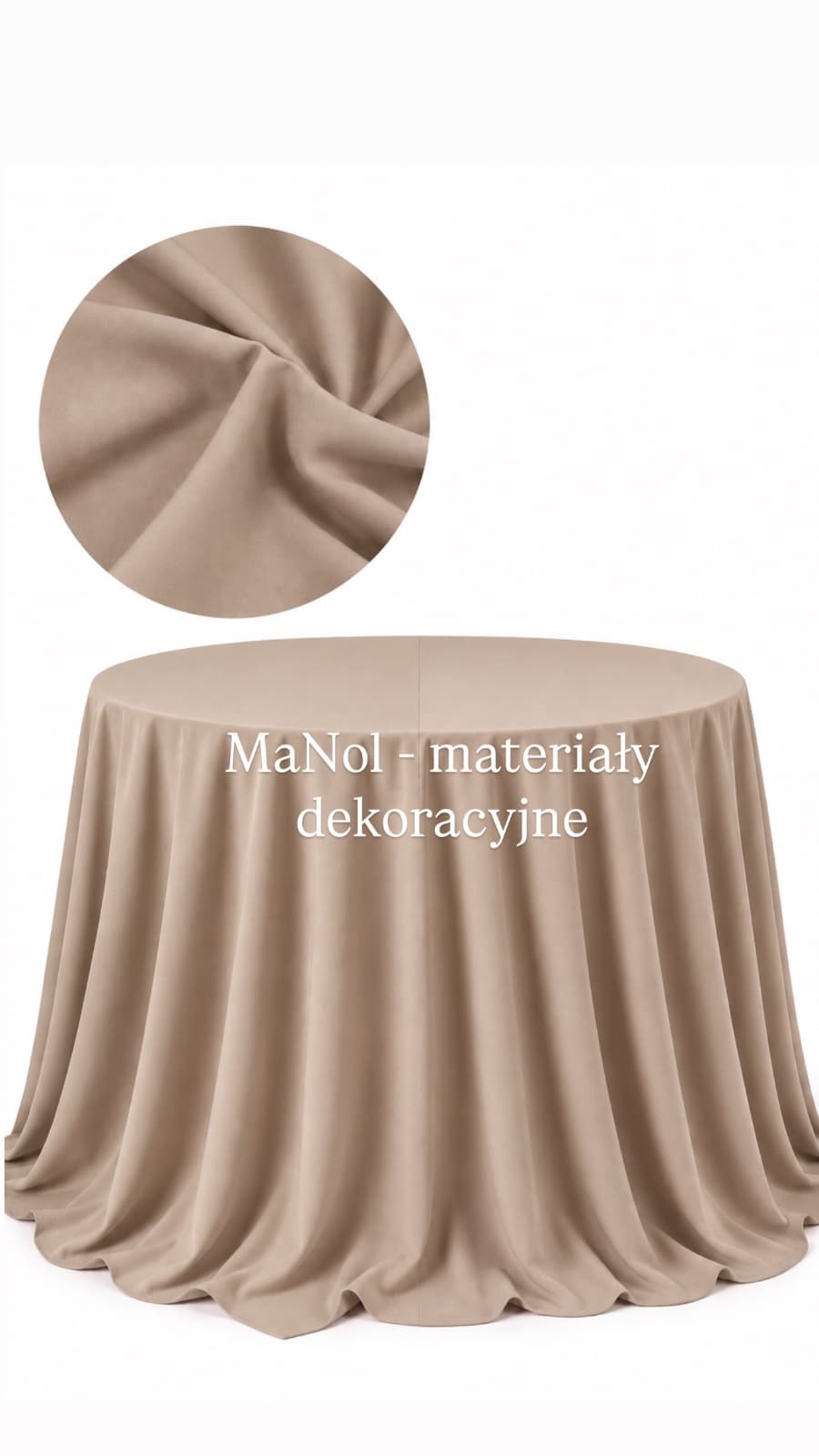 Obrus okrągły 330 cm panama - cappuccino — obrus na wesele, Panama, cappuccino — miniatura MaNol