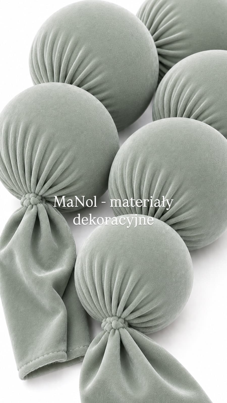 Korale dekoracyjne welur - szałwia 3 MB (10cm) — korale na wesele, Welur, szałwia — miniatura MaNol