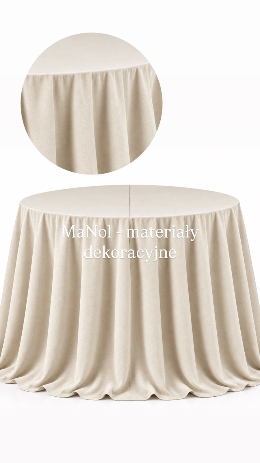 Obrus okrągły 330 cm welur - kaszmir — obrus na wesele, welur, kaszmir — miniatura MaNol