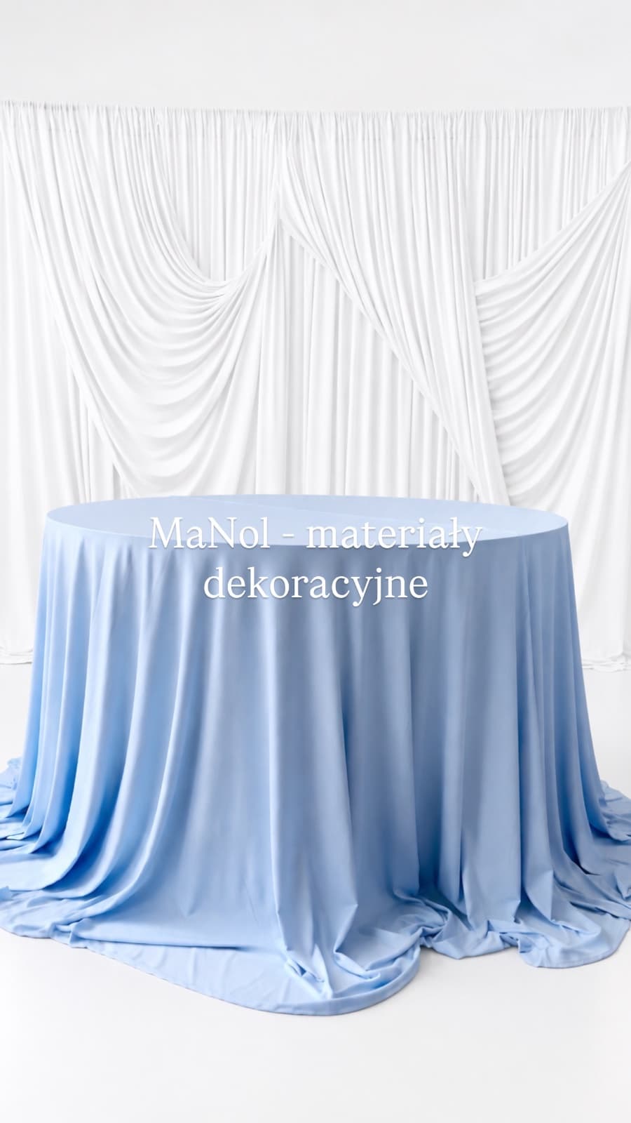 Obrus okrągły 330 cm baby blue - bez prasowania — obrus na wesele, Ity, Baby blue — miniatura MaNol